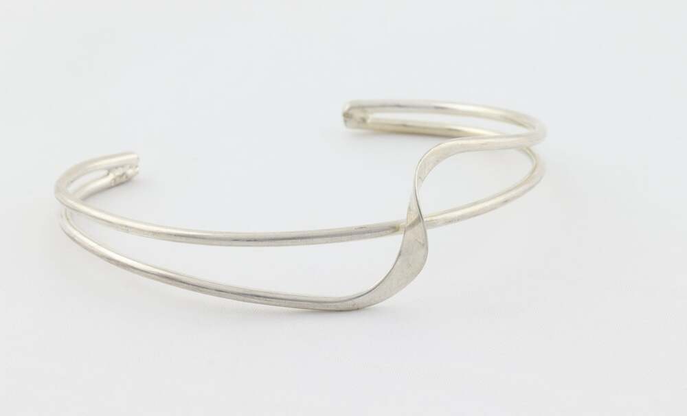Sterling Silver Twist Cuff Bracelet 6 3/4" inch Adjustable - Picture 5 of 6